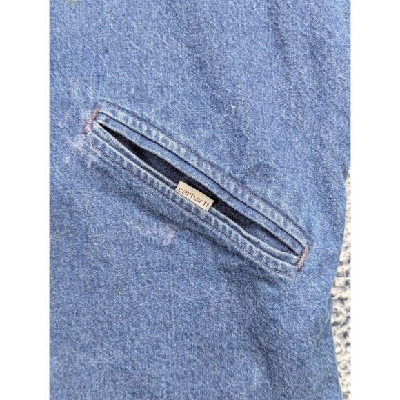 VTG Carhartt Detroit Denim Trucker Jacket Quilt Lined Size M Full Zip Distressed - Picture 7 of 16